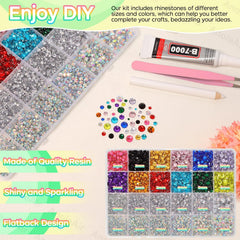 AnoleAir storage box keeps rhinestones organized by size.