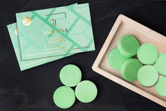 Anovina 12XL eucalyptus shower steamer on shower floor creates a spa-like moment during your routine