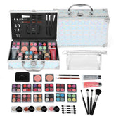 Anpro All-In-One Makeup Kit case open with mermaid gradient fabric for stylish travel.