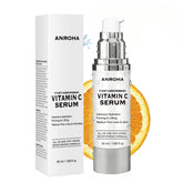 Anroha Vitamin C Serum bottle pour demonstrates hydration for mature skin.