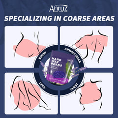 ANRUZ hard lavender wax beads underarms waxing with gentle care.