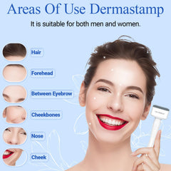 ANSIOVON Derma Stamp used on scalp and hairline for possible micro-stimulation.