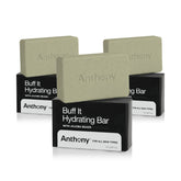 Anthony Buff It Hydrating Soap Bar pack of 3 delivers deep moisture for smooth skin.