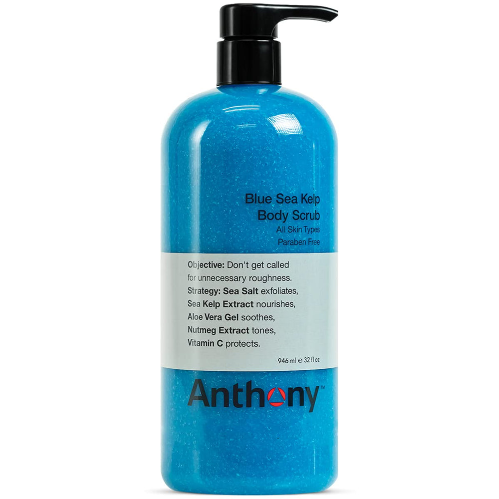 Anthony exfoliating scrub with sea salt for smoother, refreshed skin texture.