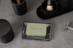 Anthony Buff It bar showcases aloe and avocado oils to nourish after shower.