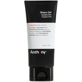 Anthony Shave Gel bottle for sensitive skin showing precise, irritation-free grooming.