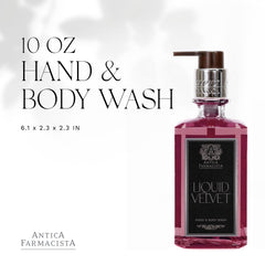Antica Farmacista Hand and Body Wash lather shot demonstrates rich foam for a pampering cleanse.