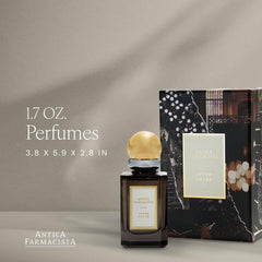 Antica Farmacista perfume bottle on velvet surface with luxurious feel