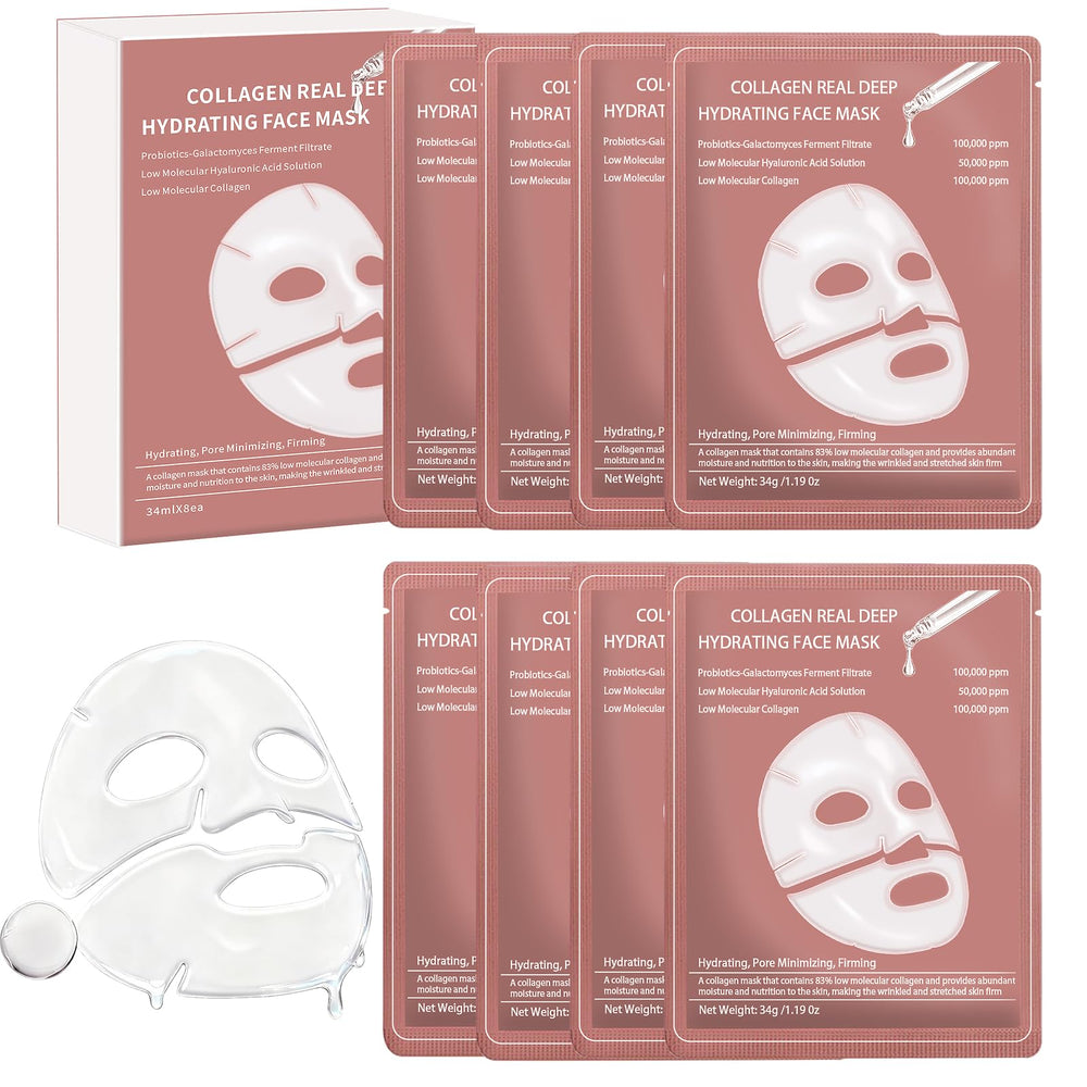 Anweina 8-pack collagen face mask box for deep overnight hydration.