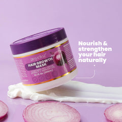 ANYELUZ Onion Hair Mask application on hair for detangling during wash.