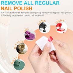 ANYINS pads removing gel, acrylic, and regular polish with wrapping option