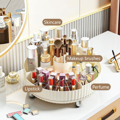 Anyoifax divided beige beauty tray organizes skincare and makeup