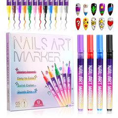 Anytin 12-color nail art pens set cover displaying vibrant hues for at-home designs