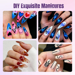 Anytin 12-color nail art pens set dots and lines forming stylish patterns