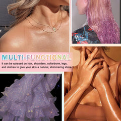 AOAZXBB Glitter Spray on collarbone delivers subtle shine for evening looks