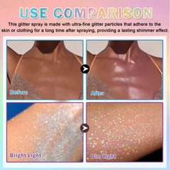 AOAZXBB Body Glitter Spray adds leg sparkle for dance floors