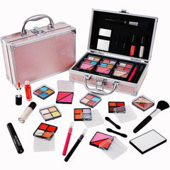 AOLIKOKO pink train case makeup kit for on-the-go looks