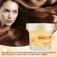 Aomimegel mask applied from mid-lengths to ends on damp hair.