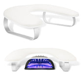 AONOLOVO nail arm rest with a 10-degree incline supporting a client's hand
