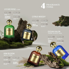 Aopoka Kiwi Bloom Lemon Sandalwood base showcases warm lift for all-day wear.