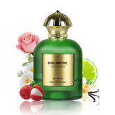 aopoka Lychee Rose bottle in emerald glass for a luxurious fragrance display