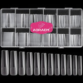 AORAEM XXL square clear nails kit with case for organized 240 tips