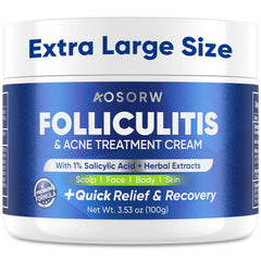 AOSORW Folliculitis Cream packaging with a compact bottle for daily use.
