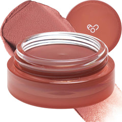 AOU Fluffy Matte Balm on lips, coral tint for a natural, moisturized finish.
