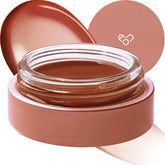 AOU Glowy Tint Balm chocolate swatch for warm skin tones with a muted brick hue.
