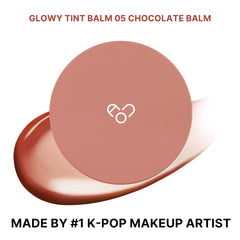 AOU Glowy Tint Balm lip closeup shows a glossy, hydrating finish.
