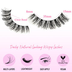 APCYUST Lashes invisible clear band blends seamlessly with lash line.