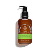 Apivita Mountain Tea Body Milk bottle delivers soothing daily hydration.