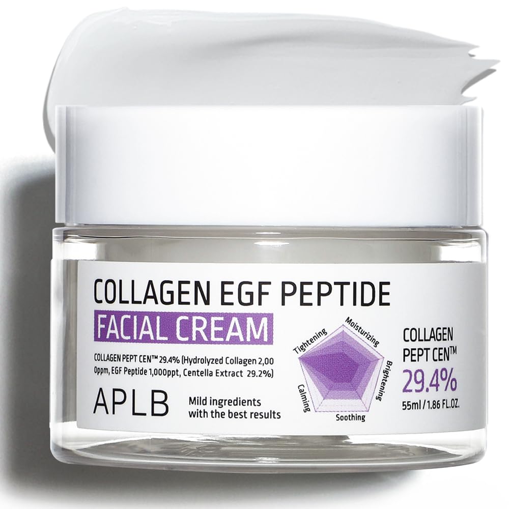 APLB Collagen EGF Peptide Cream bottle close-up, highlighting deep hydration.