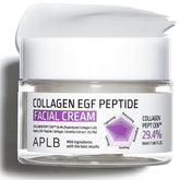 APLB Collagen EGF Peptide Cream bottle close-up, highlighting deep hydration.