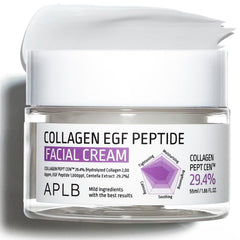 APLB Collagen EGF Peptide Cream bottle close-up, highlighting deep hydration.