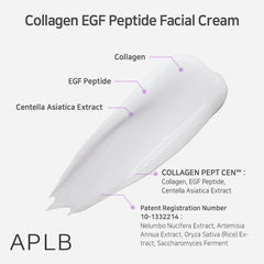 APLB Collagen EGF Peptide Cream texture swatch showing smooth skin finish.