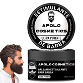 Apolo Cosmetics beard-stimulating-balm-jar provides smooth, non-greasy hold for all-day grooming.