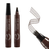 Apooliy liquid eyebrow pen four-fork tip close-up for precise brow definition.