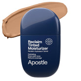 APOSTLE Reclaim tinted moisturizer bottle pour shows light hydration and buildable coverage