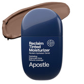 APOSTLE Reclaim tinted moisturizer bottle pour with natural matte finish.