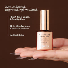 APRÉS Extend Gel Sensitive adhesion on nail demonstrates strong bonding without primer.