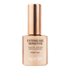 APRÉS Extend Gel Sensitive bottle highlights HEMA-free formula for sensitive nails.