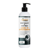 Après-shampoing suif boeuf lait chèvre, bouteille prête pour démêlage et hydratation.