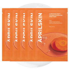 APRILSKIN Carrotene IPMP sheet mask pack front showing compact packaging and branding for all skin tones