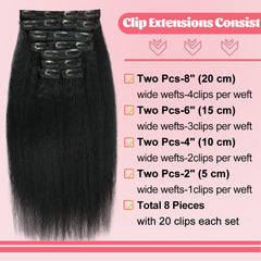 Close-up of Aqifai durable metal clips sewn into the extensions.