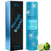 Aqua Blance Moonlight Bergamot bottle with rhinestone embellishment for elegant everyday use.