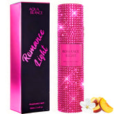 Aqua Blance Romance Light bottle with rhinestones offering daily elegance.