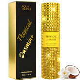 AQUA BLANCE Tropical Jasmine bottle with rhinestone embellishments for an elegant daytime look.