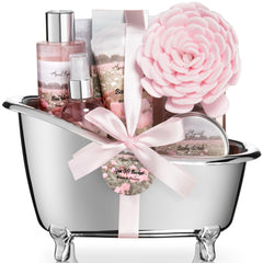 Aqua Elegante spa gift basket packaging, premium gifting presentation.