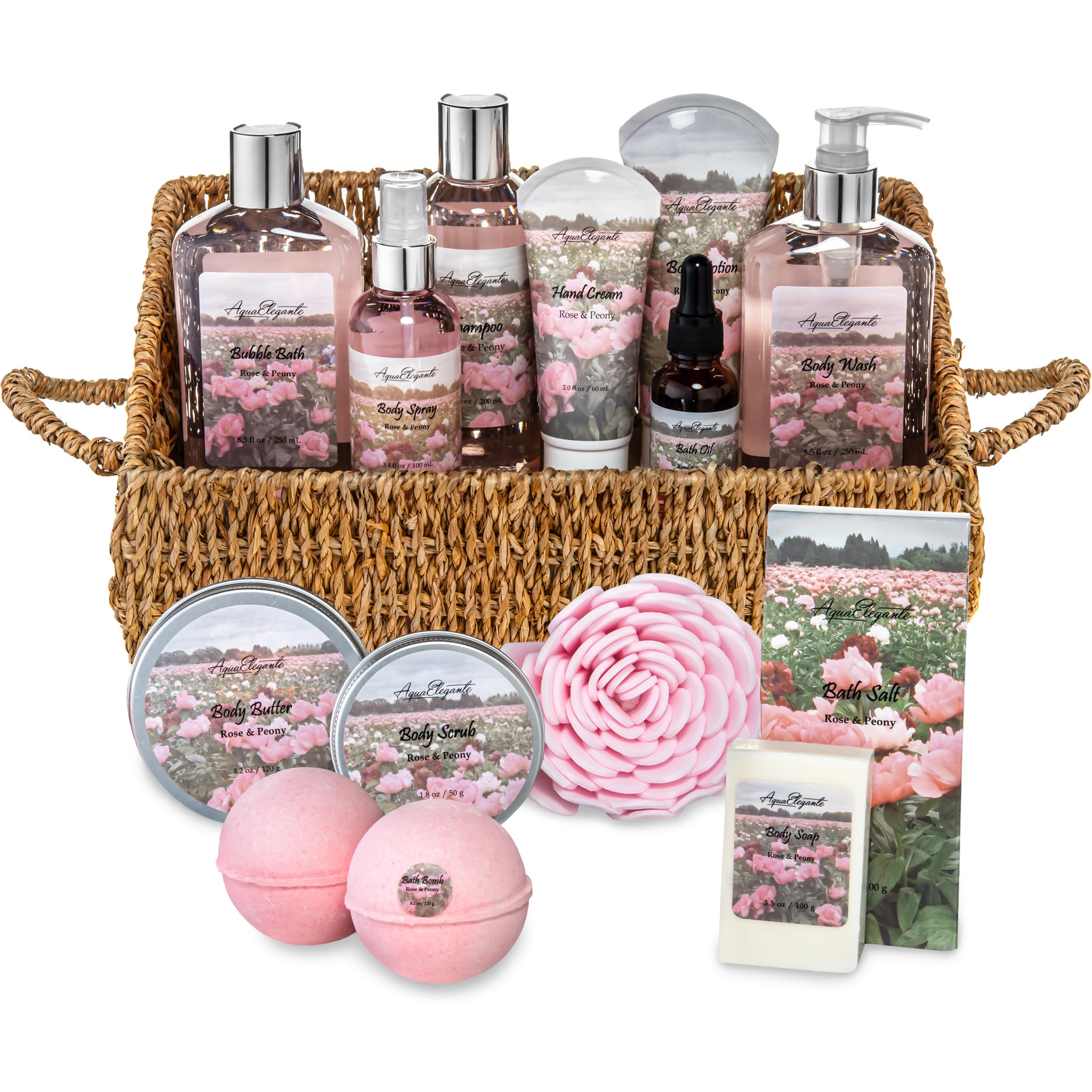 Aqua Elegante gift set with rose oil and peony for gifting